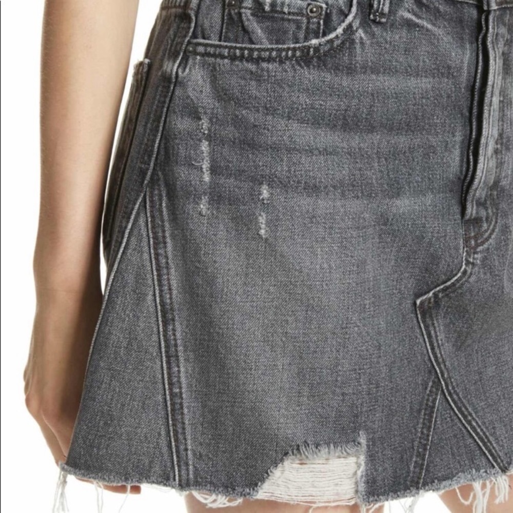GRLFRND Eva Distressed Denim Skirt SZ 24 EUC - Picture 4 of 7